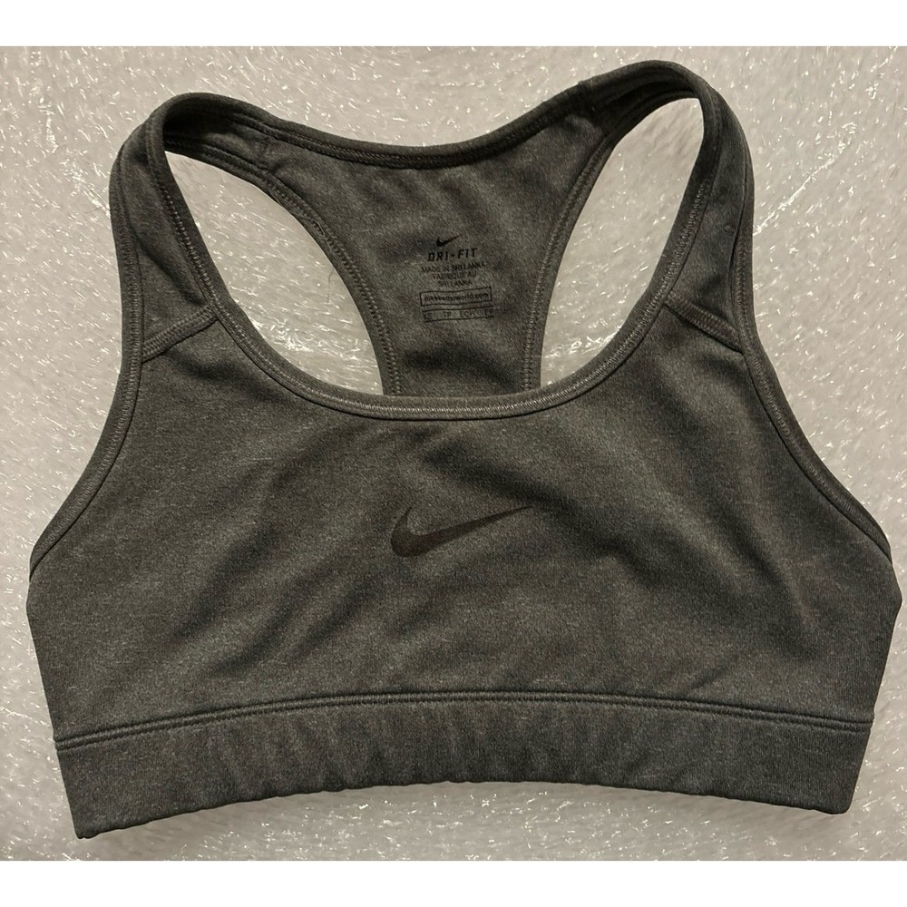 Nike Dri-FIT Women's Dark Grey Low Impact Sports Bra, Size XS